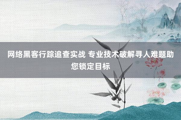 网络黑客行踪追查实战 专业技术破解寻人难题助您锁定目标
